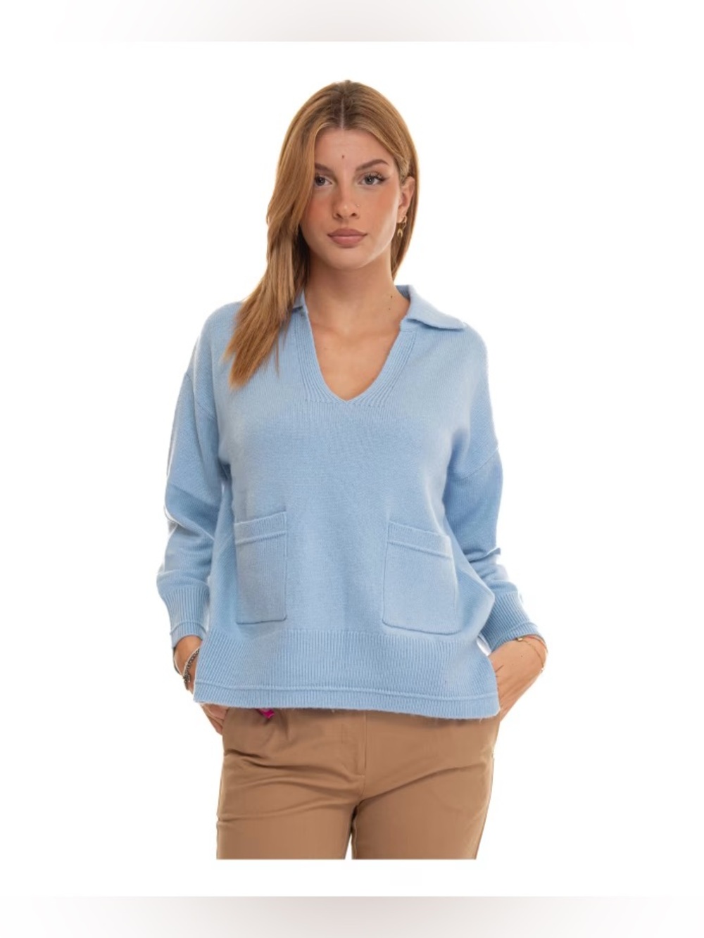 Suncoo PHINE Pullover Sweater in Light Blue, Size T3 (US Large)